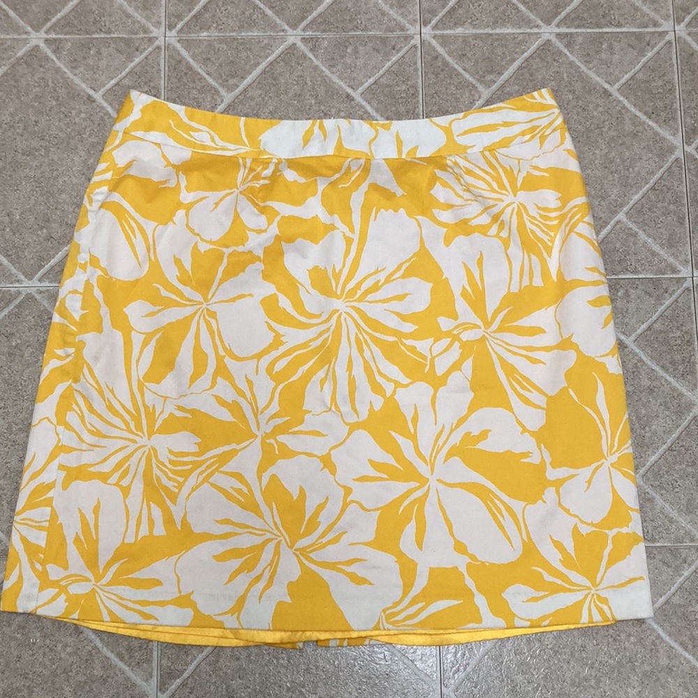 Plus Size Print yellow skirt